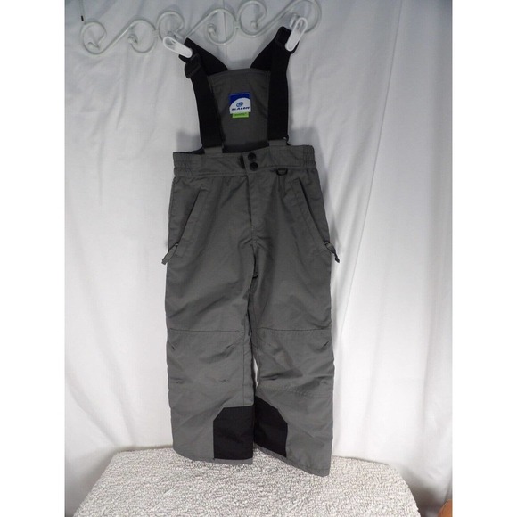 Slalom Unisex Kids Gray Pull On Insulated Ski Snow Bib Pants Size XS 4-5 - Picture 1 of 3